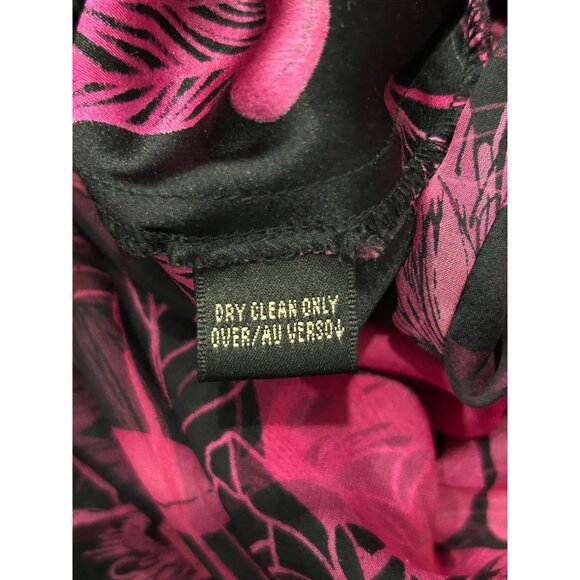 Dana Buchman Petite Womens Floral Pink & Black Maxi Skirt Size 6 Flowy Chic - Picture 6 of 9